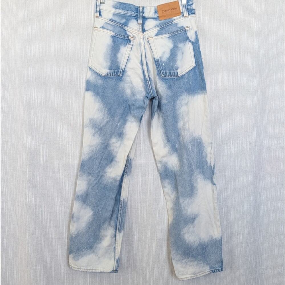 Calvin Klein Original Wide Leg Jeans Womens 28 Tie Dye Denim High-rise - Picture 3 of 10